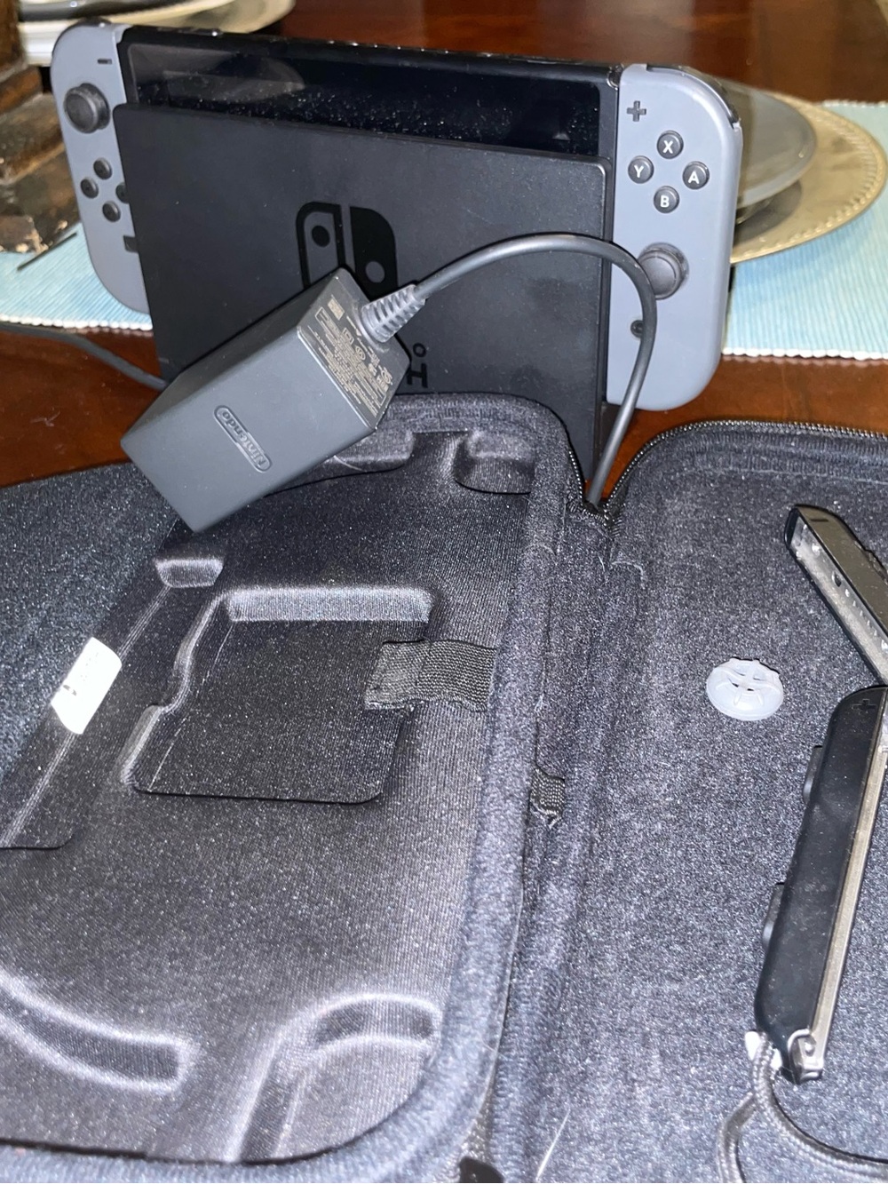 Nintendo Switch Console Gray Joy-Con w/ Dock, AC Adapter & Carrying Case